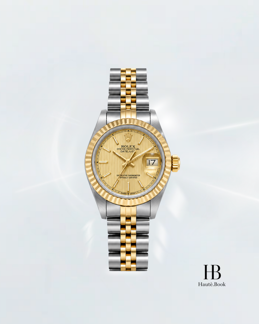 [Store Display] ROLEX Datejust Champagne Tapestry Jubilee Yellow Gold Stainless Steel 26 mm