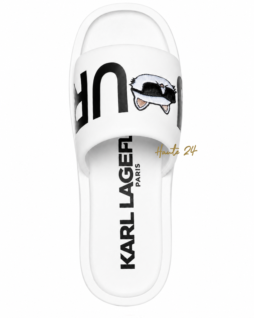 KARL LAGERFELD BONJOUR OPAL PLATFORM SLIDE SANDAL