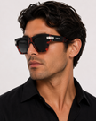 VERSACE Dark Grey Rectangular Men's Sunglasses
