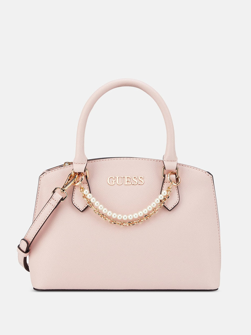 Guess Jeanine Faux-Pearl Charm Satchel - Pink image 0