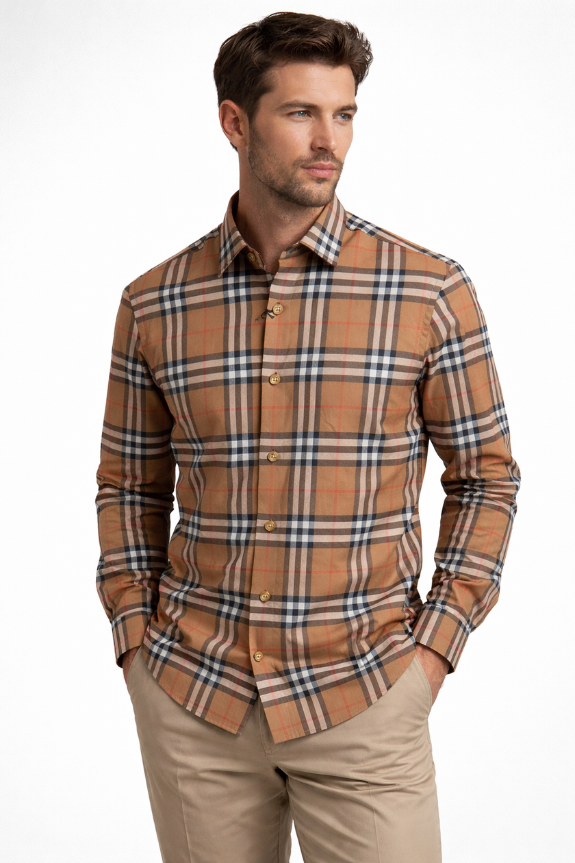 BURBERRY Shefford Long-sleeve Shirts - Taupe Brown image 0