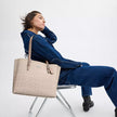 COACH Mollie Tote Bag In Signature  Canvas - Silver/Sand/Taupe image 0