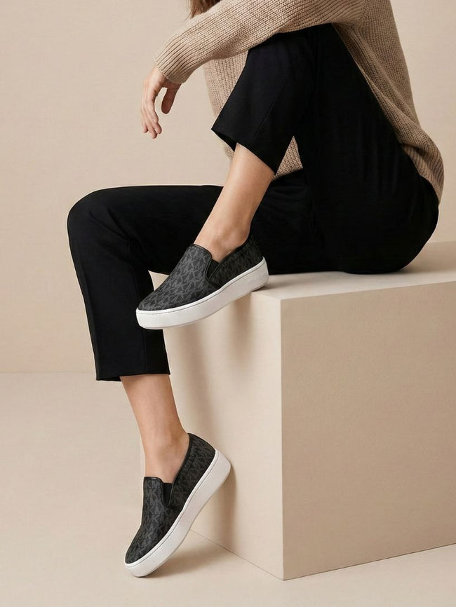MICHAEL KORS Teddi Signature Logo Slip-On Sneaker - Black image 0