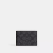 COACH Compact Billfold Wallet In Signature Canvas - Signature Canvas/Charcoal image 2