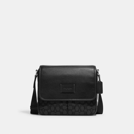 COACH Sprint Map Bag 25 In Signature Jacquard - Silver/Charcoal/Black image
