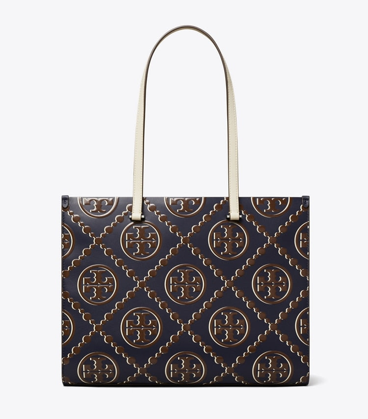 TORY BURCH T Monogram Contrast Embossed Tote - Tory Navy / John Coco image 0