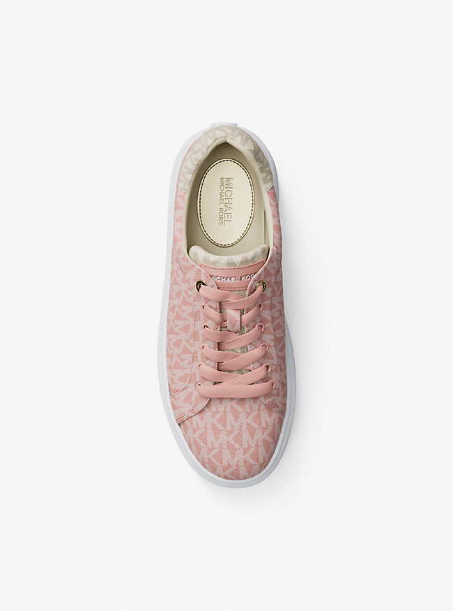 MICHAEL KORS Romey Metallic Two-Tone Signature Logo Platform Sneaker - Powder Blush image 1