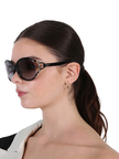 SALVATORE FERRAGAMO Grey Gradient Round Ladies Sunglasses image 0