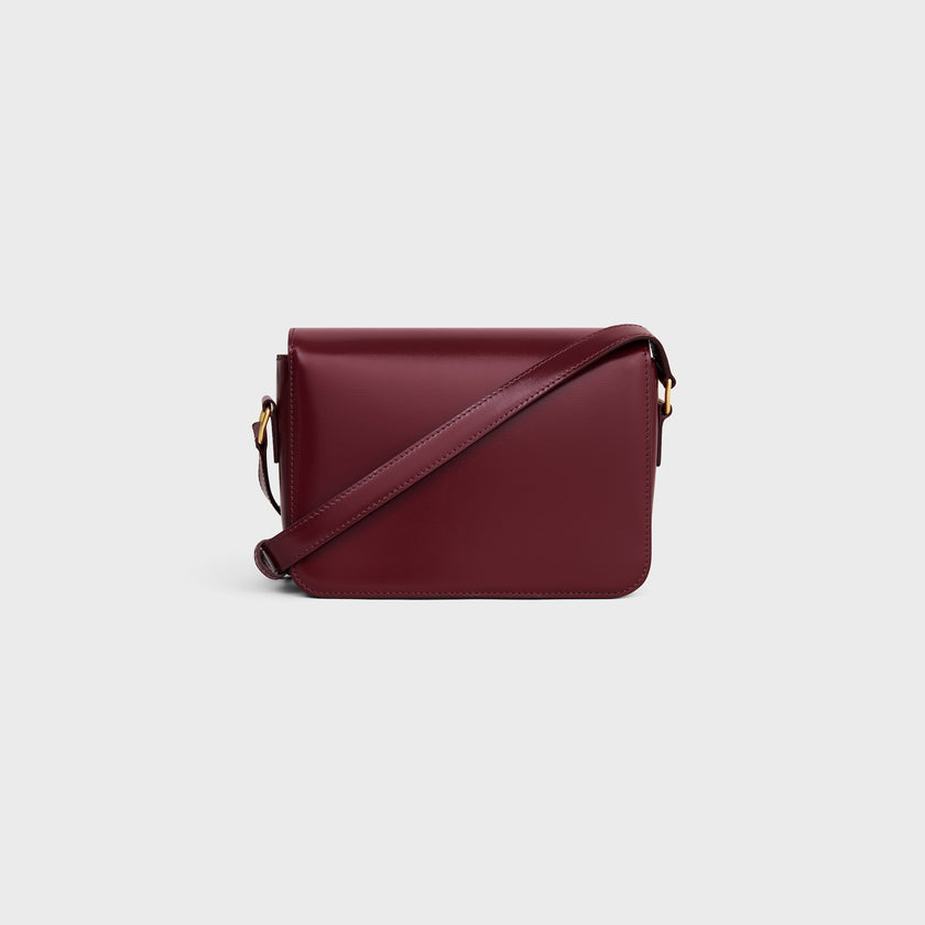 [AT DELHI] CELINE Triomphe Teen Bag In Shiny Calfskin - Light Bordeaux image 2