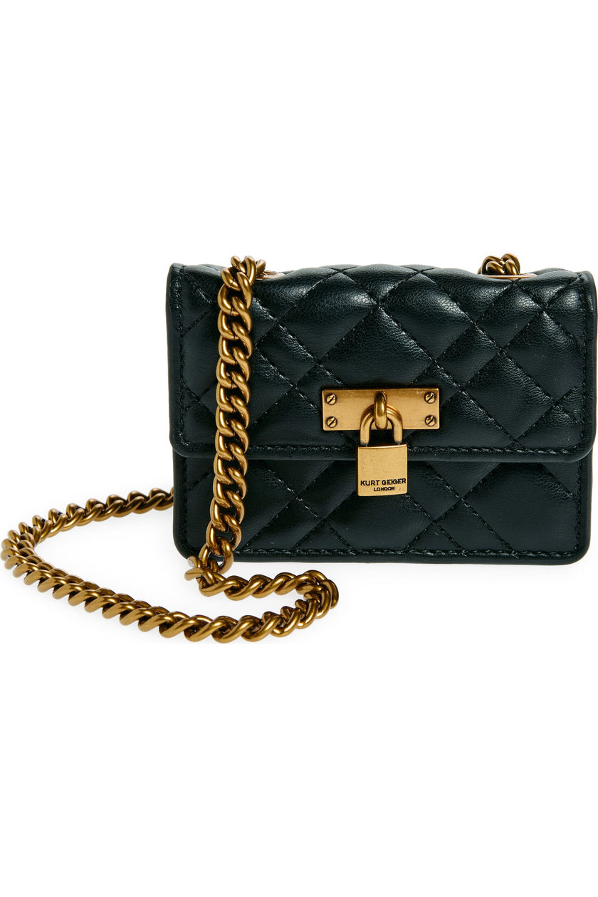 KURT GEIGER Micro Brixton Quilted Shoulder Bag - Black