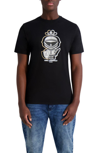 KARL LAGERFELD Outline Karl Amour Cotton Graphic T-Shirt - Black image 2