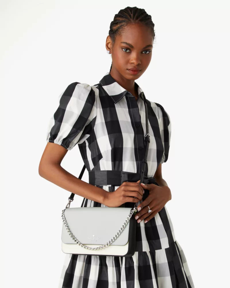KATE SPADE Madison Willow Convertible Crossbody - Platinum Grey Multi image 1