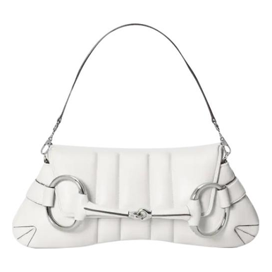 GUCCI Horsebit Chain Small Shoulder Bag White image 2