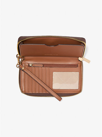 MICHAEL KORS Jet Set Signature Logo Smartphone Wristlet - Brown image 1