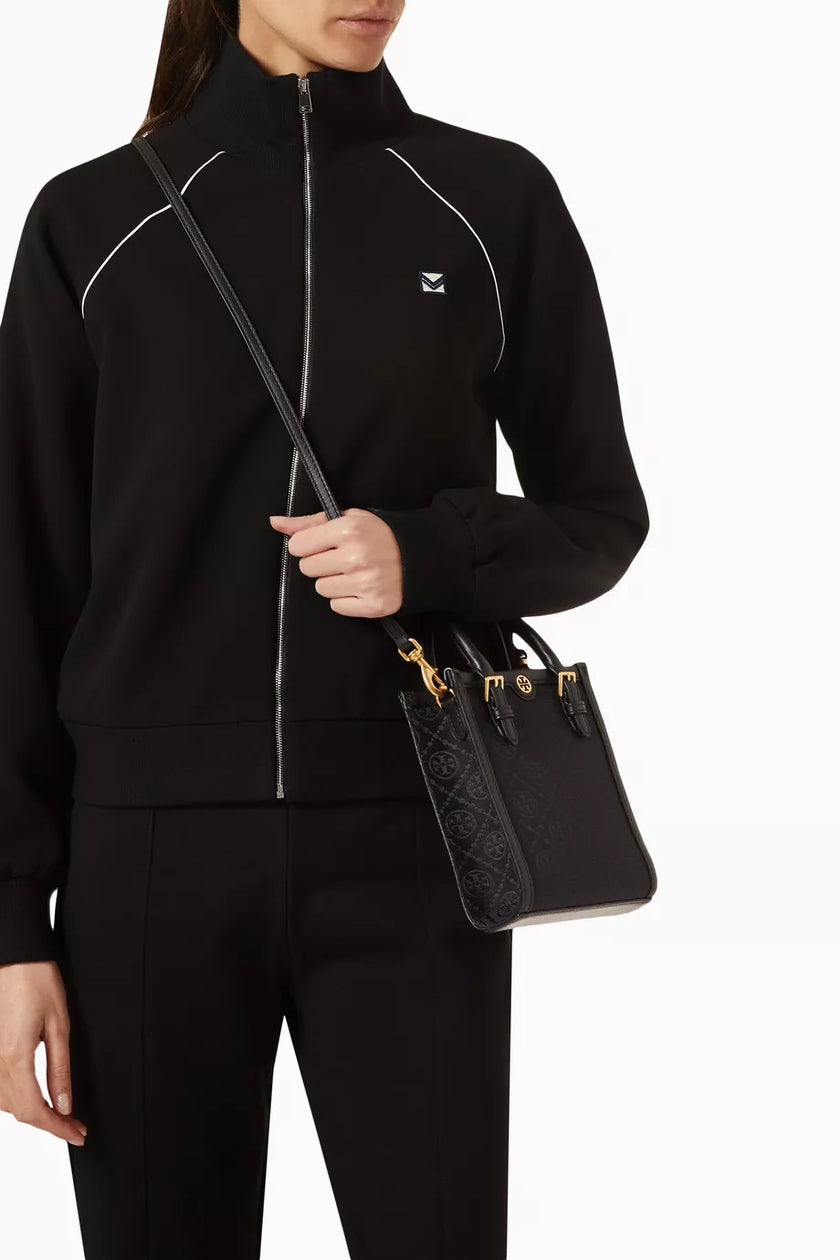 [AT DELHI] TORY BURCH T Monogram Mini N/s Tote Bag - Black image 0