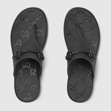 GUCCI Women's  Thong Sandals With Horsebit - Black image 2