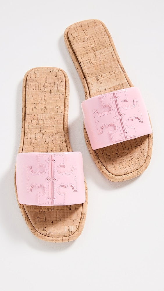 TORY BURCH Double T Sport Slides - Petunia/Natural (@Delhi Studio) image 1