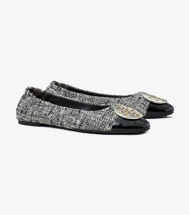 TORY BURCH Claire Cap-toe Ballet - Perfect Black / New Ivory image 0