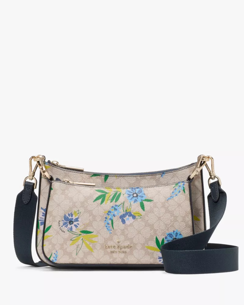 [AT DELHI] KATE SPADE Duet Spade Flower Floral Crossbody - Blazer Blue Multi image 0