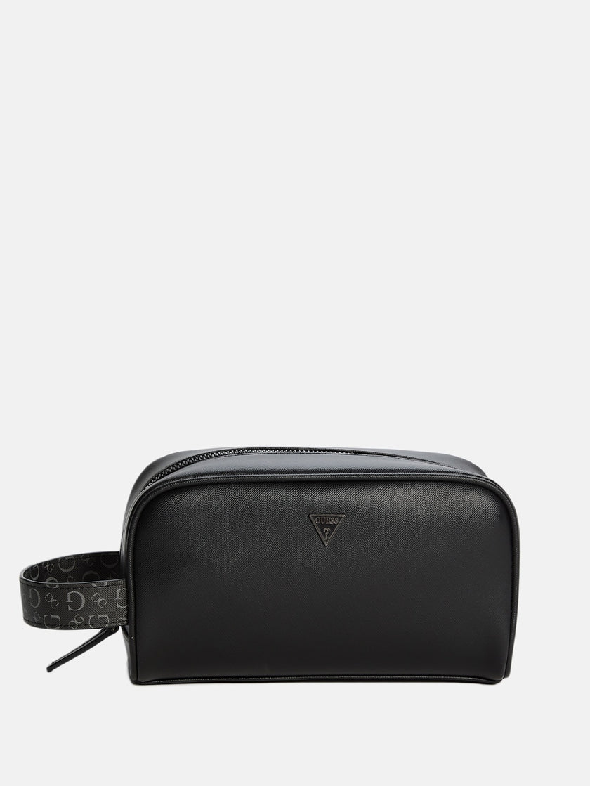 Guess Logo Trim Toiletry Bag - Black image 0