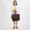 COACH City Tote Bag In Signature Canvas - Gold/Walnut/Bold Red image 0
