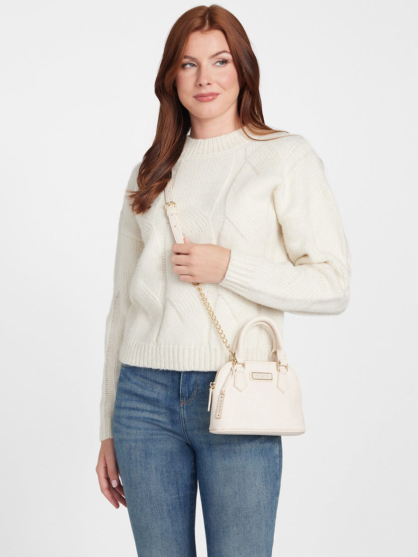 Guess Elise Dome Satchel - Off-White image 1
