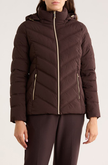 MICHAEL KORS  Water Resistant Chevron Quilted Jacket - Chocolate image 2