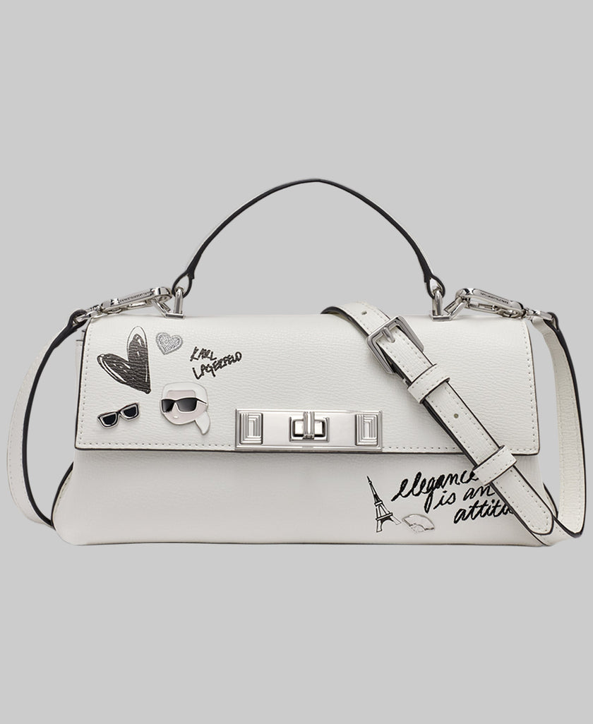 KARL LAGERFELD Nicolette Crossbody With Cate Pins - White image 0