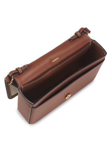 BURBERRY New Hampshire Horseferry Canvas & Leather Crossbody Bag - Natural image 1