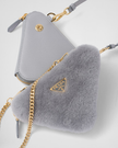[AT DELHI] PRADA Triangular Shearling and Saffiano Leather Mini-Pouch image 2
