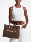 [AT DELHI]MICHAEL KORS Mirella Medium Signature Logo Tote Bag - Brown image 1