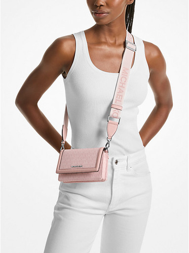MICHAEL KORS Jet Set Small Signature Logo Print Woven Smartphone Crossbody Bag image 2