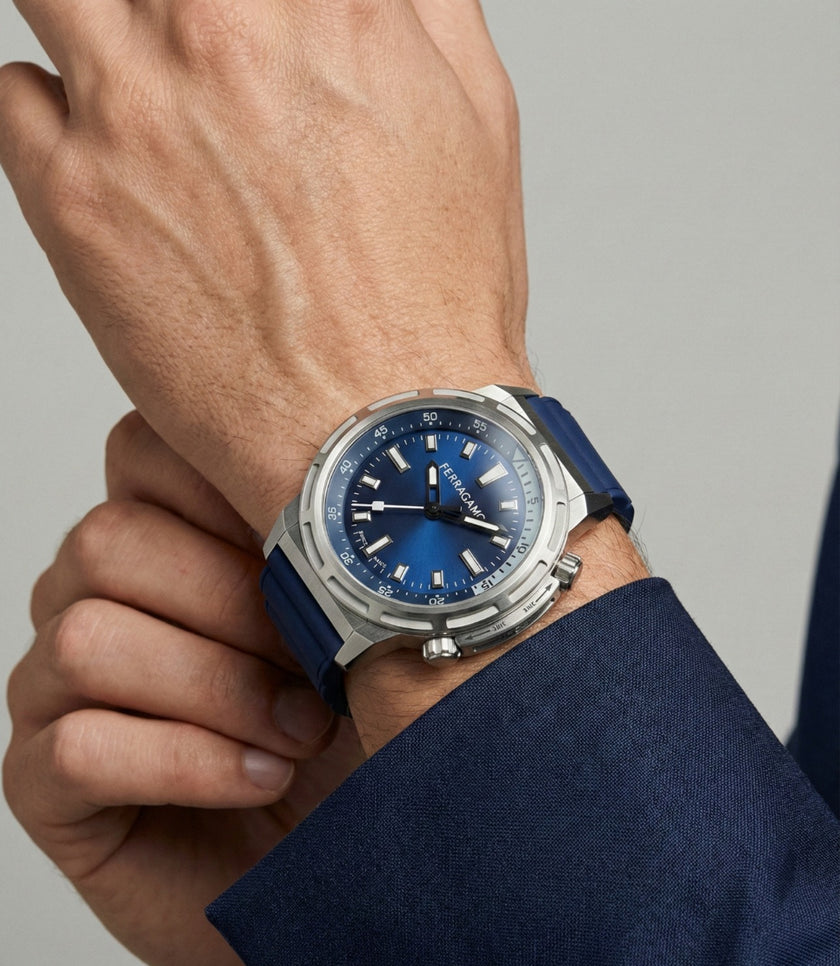 SALVATORE FERRAGAMO Sport Quartz Blue Dial Men's Watch (Arriving In Delhi) image 2