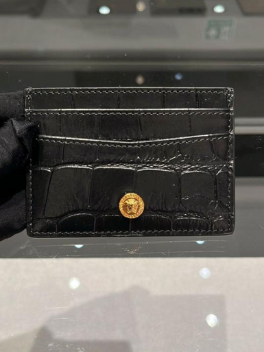 VERSACE Medusa Card Case In Croc Embossed image 0