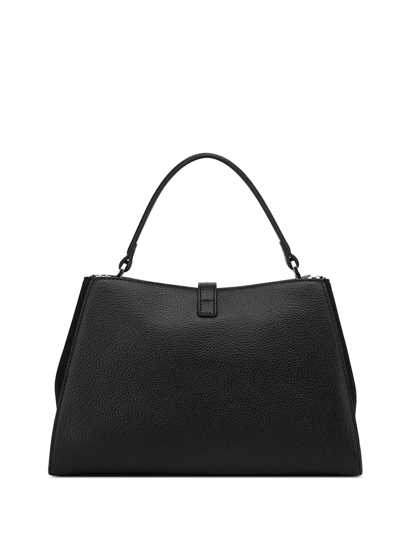 Guess Rudie Embossed Logo Satchel - Black image 1