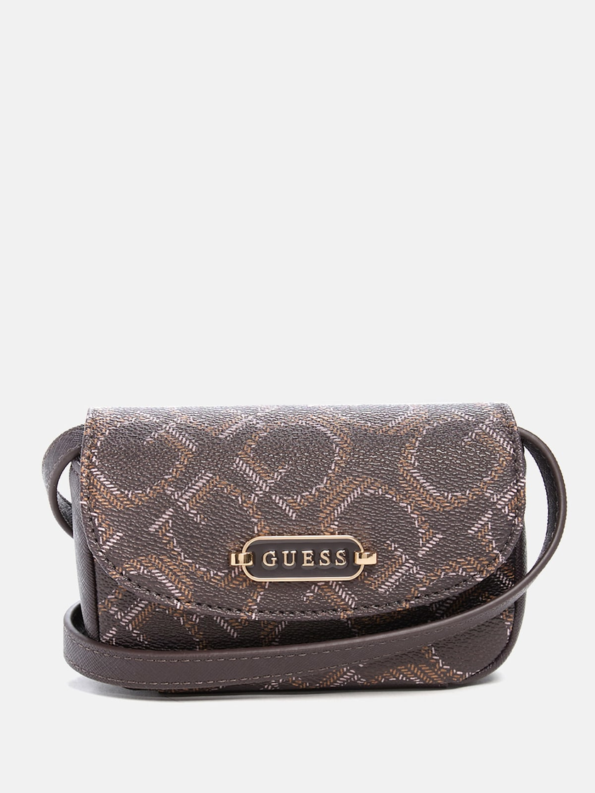 GUESS Yuna Logo Micro Crossbody - Neutral image