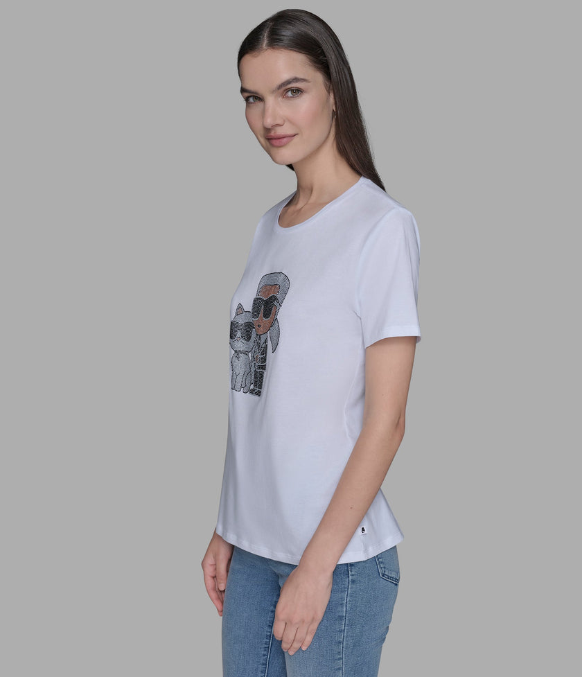 KARL LAGERFELD Round Head Duo Tee - White image 1