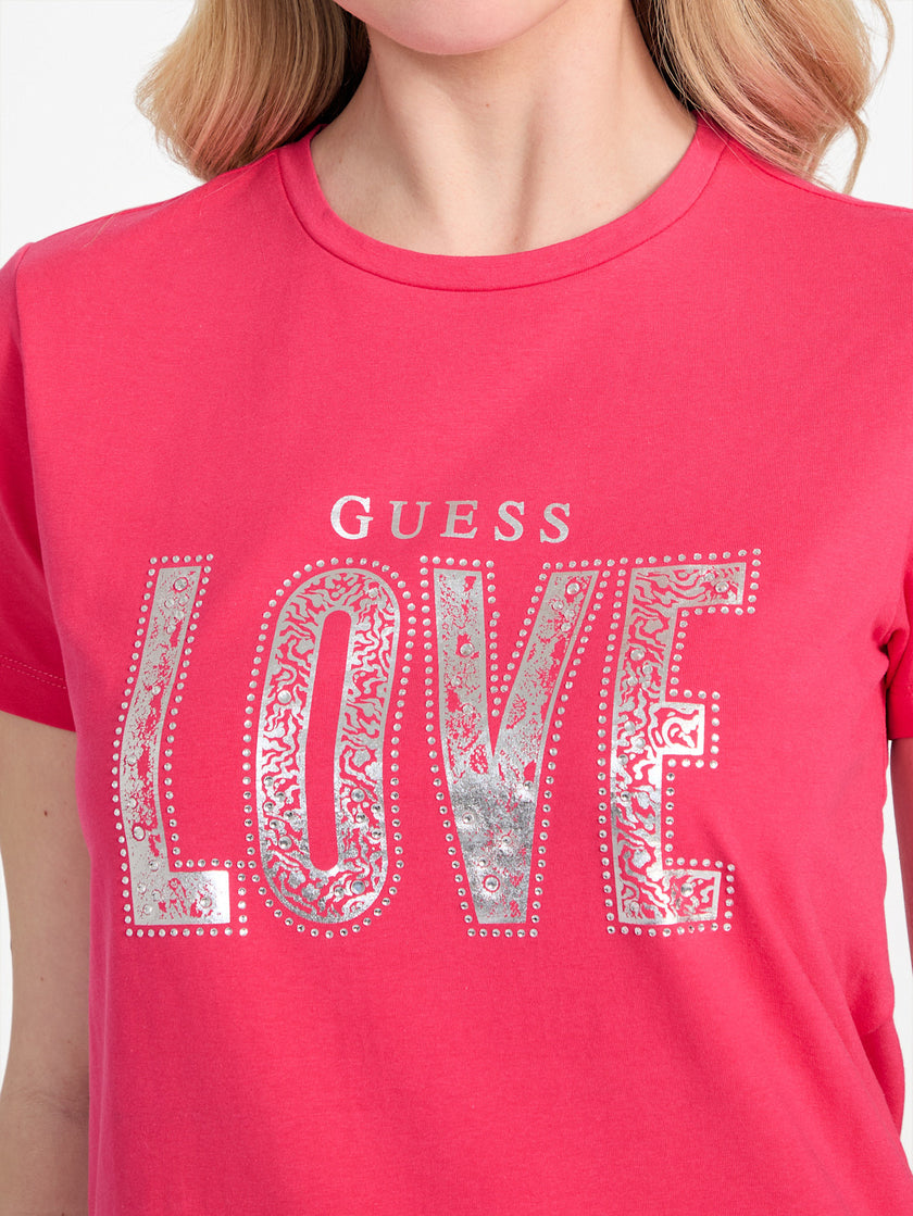 GUESS Eco Crewneck Lettie Tee - Red image 2