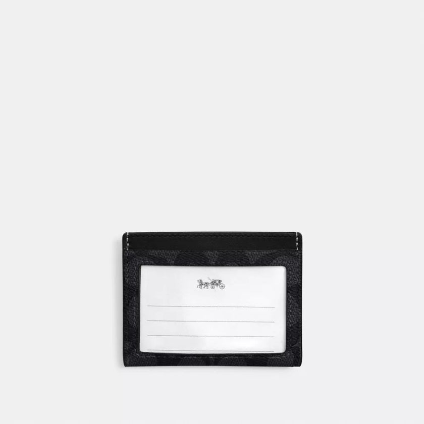 Coach Slim Id Card Case In Signature Canvas - Charcoal/Black image 1