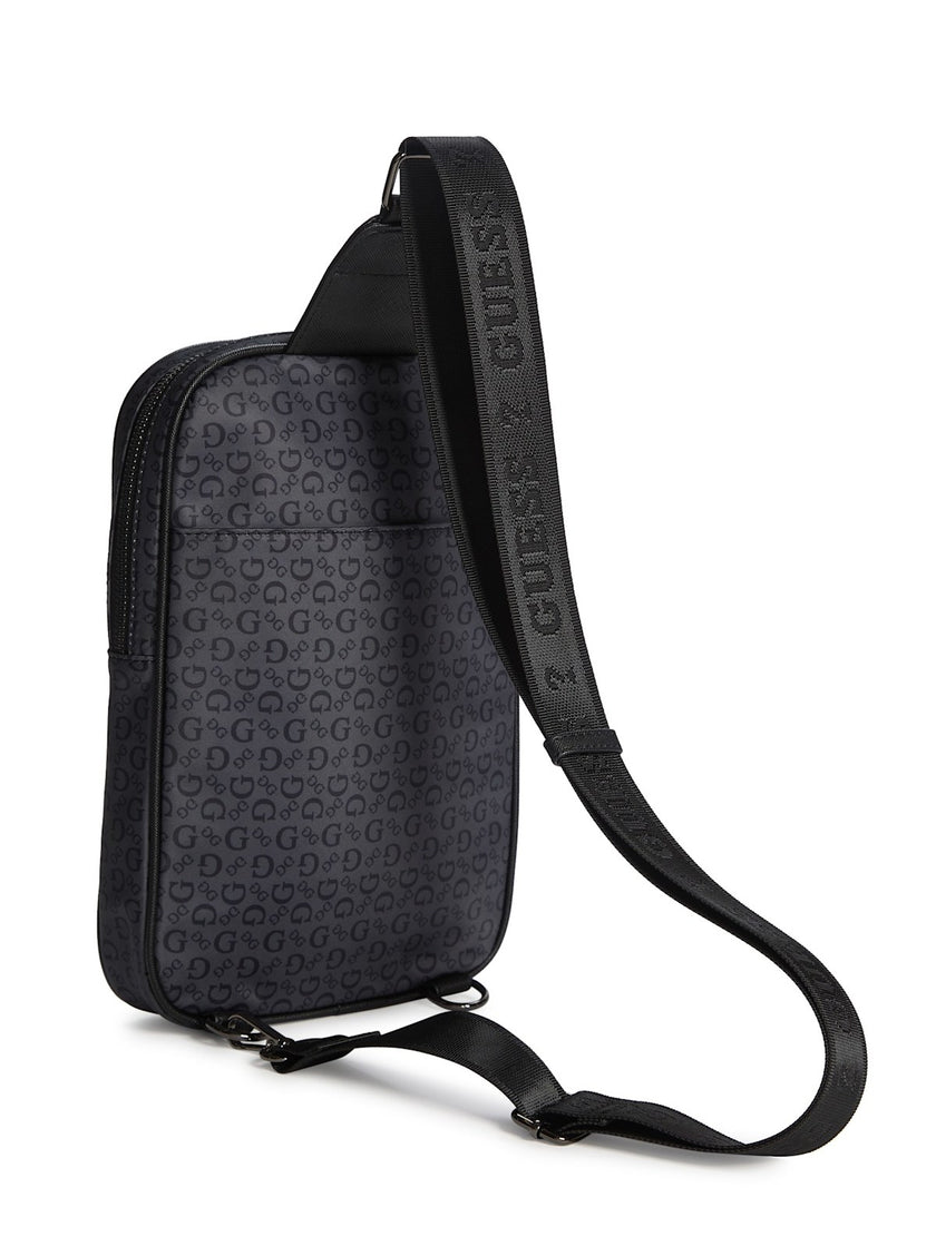 Guess Faux-Leather Logo Sling Bag - Black image 2