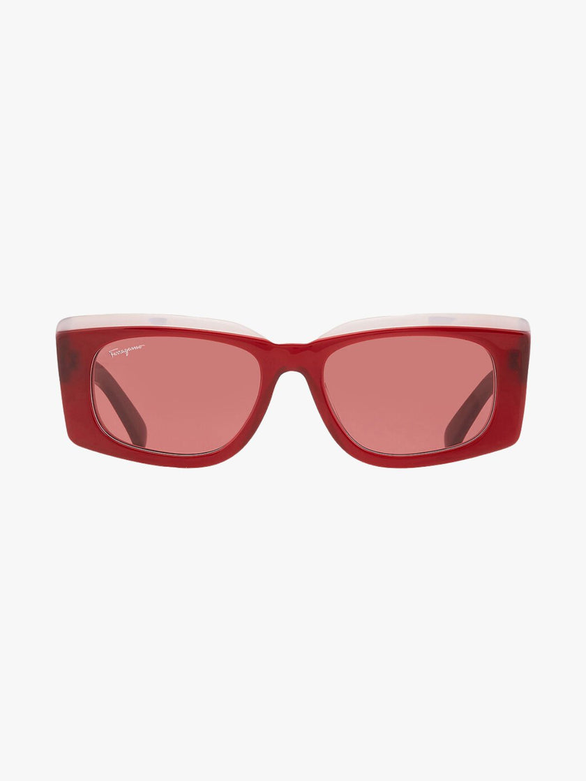 SALVATORE FERRAGAMO Salvatore Burgundy Rectangular Ladies Sunglasses (Arriving In Delhi) image 0