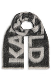 KARL LAGERFELD Logo Fluffy Blanket Scarf - Black (Arriving In Delhi) image 0
