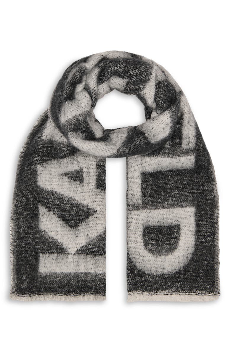KARL LAGERFELD Logo Fluffy Blanket Scarf - Black (Arriving In Delhi) image 0