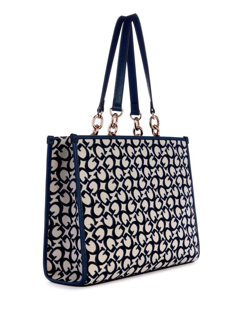 Guess Myrtille Jacquard Logo Tote - Blue image 2