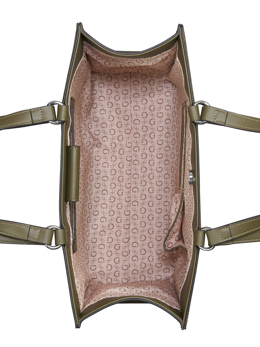 Guess Forber Perforated Logo Carryall - Green image 3