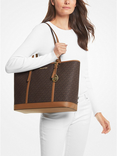 MICHAEL KORS  Jet Set Travel Large Logo Tote Bag - Brown (Arriving In Delhi) image 1
