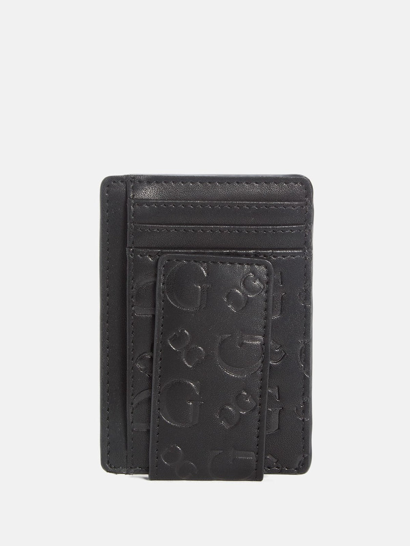 Guess Debossed Logo Card Case - Black image 0