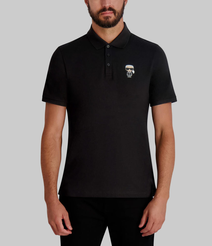 KARL LAGERFELD pique 3 button polo with karl image 0