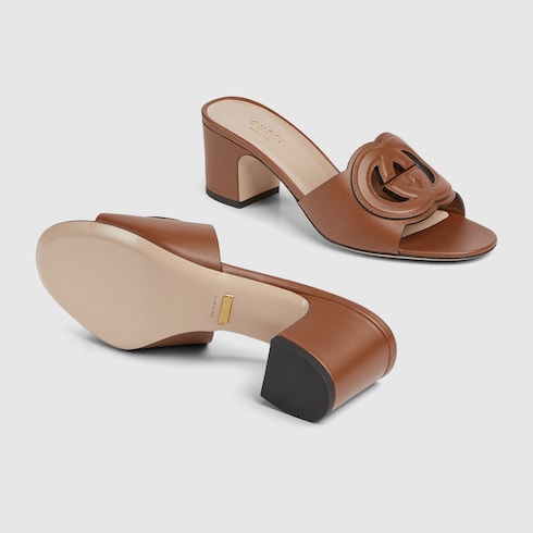 GUCCI Women's GG Pattern Mules - Brown image 3