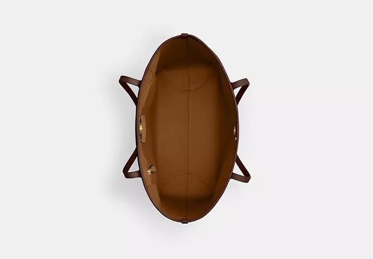 COACH City Tote Bag In Signature Canvas Gold/Tan/Brown (Arriving In Delhi) image 1